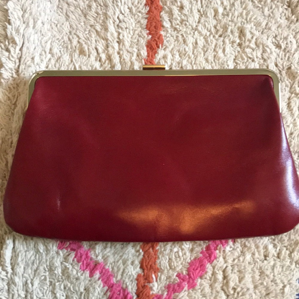 Red leather HOBO clutch